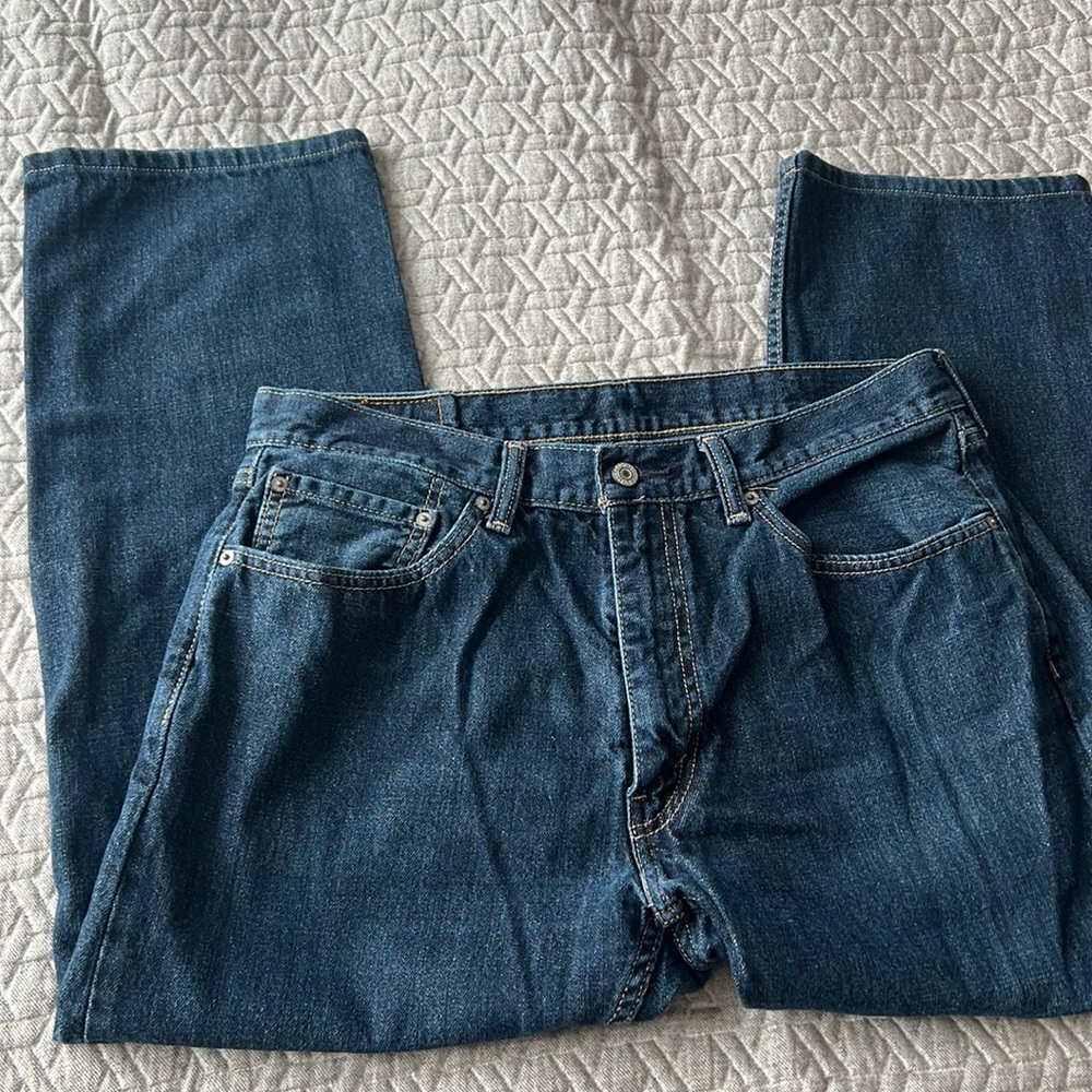 Levi's 505 Men's Blue Regular Fit Straight Leg Denim Jeans Size 36x30